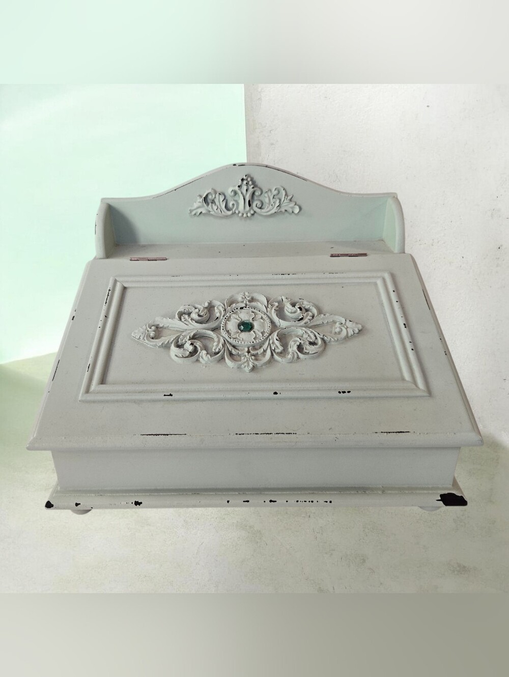 Light Green Shabby Chic Wooden Storage Box